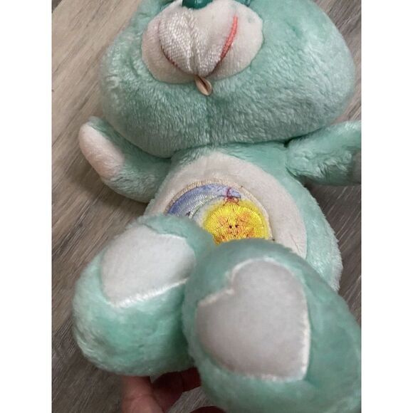 CARE BEARS GREEN BEDTIME BEAR MOON STAR STUFFED ANIMAL PLUSH TOY 1983 13” - Picture 11 of 12